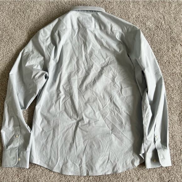 NWOT Goodfellow & Co Standard Fit Grey Blue Long Sleeve Button Down Shirt Large - Picture 2 of 9